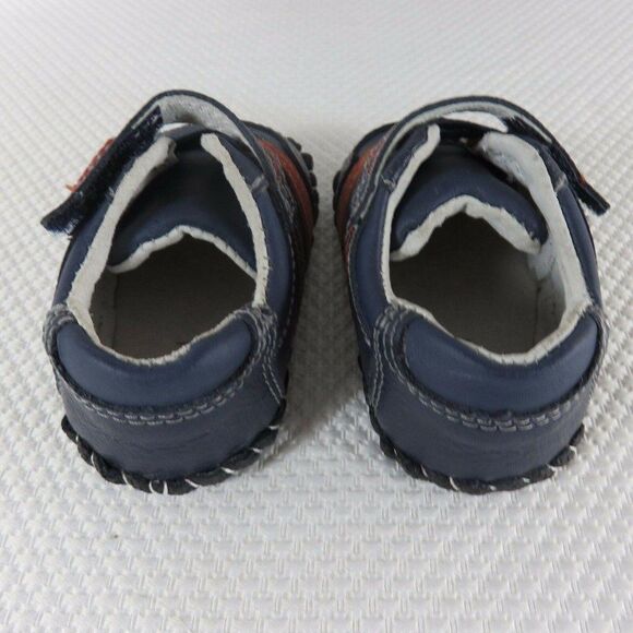 Pediped Originals Channing Navy Infants Shoes Leather XS 0-6 Mos Orange Blue - Picture 6 of 9
